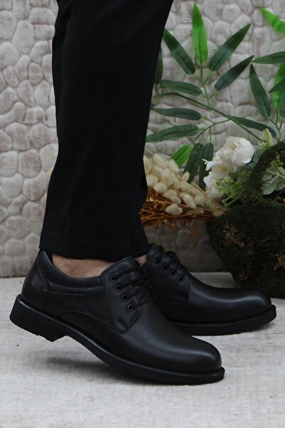 Mehmet Mete 42389 Black Genuine Leather Warm Lining Rubber Sole Men's Shoes