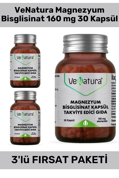 VeNatura Magnesium Bisglicinate 160 mg - 30 Capsules Quantity