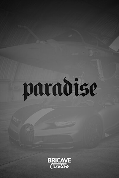 Bricave Paradise Lettering JDM Car-Motorcycle Windshield Label Sticker 19x6cm