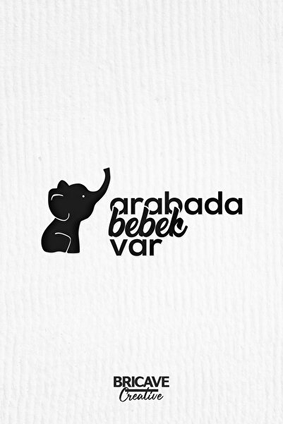 Bricave Arabada Bebek Var Araba-Motosiklet Cam Etiket Sticker 19x8cm