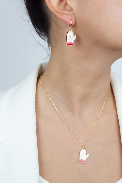 Pridza Christmas Themed Necklace Earring Set