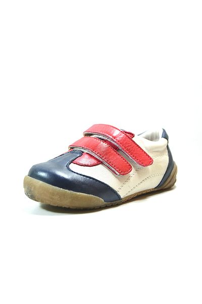 Onlo Ayakkabı Pafi297 Pantofi sport ortopedici cu talpă din piele naturală alb-albastru marin