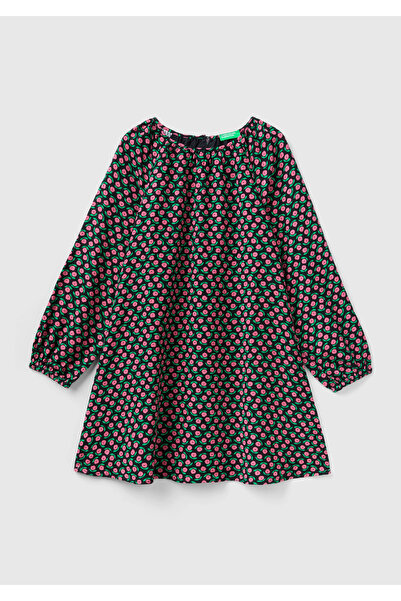 United Colors of Benetton Rochie de fetiță cu model negru - Mix All