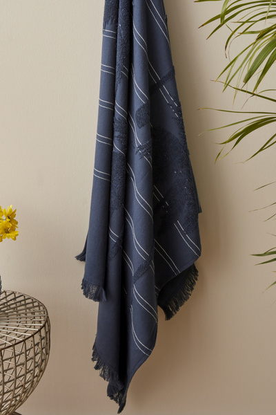 Karaca Home Young Denim Palm Banyo Havlusu 85x150 Cm Lacivert