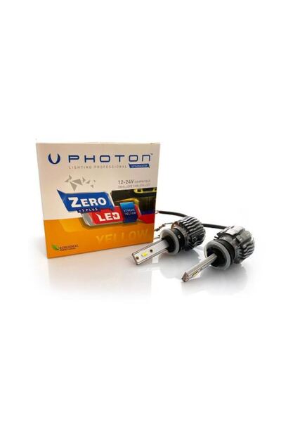 Photon 12V-24V H27 ZERO YELLOW CSP LED XENON FAR AMPUL SETİ 6000K 8000 LÜMEN ...