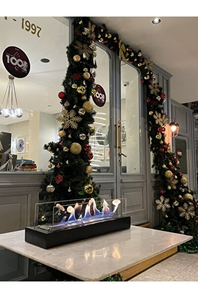 Trihome Mega Boy Masa Üstü Bigflame Lüx Masa Üstü, Köşe Bioethanol Büyük Şömi...