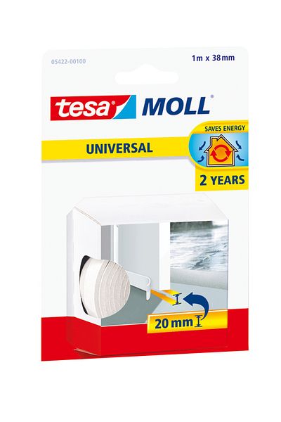Tesa Moll® General Purpose Door-Floor Foam, White, 1m X 38mm