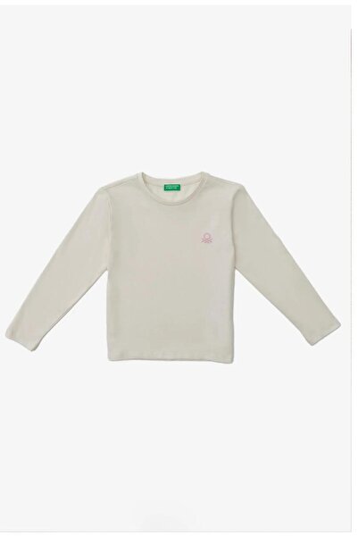 Benetton United Colors of Benetton Girl's Ecru T-Shirt BNT-G20845