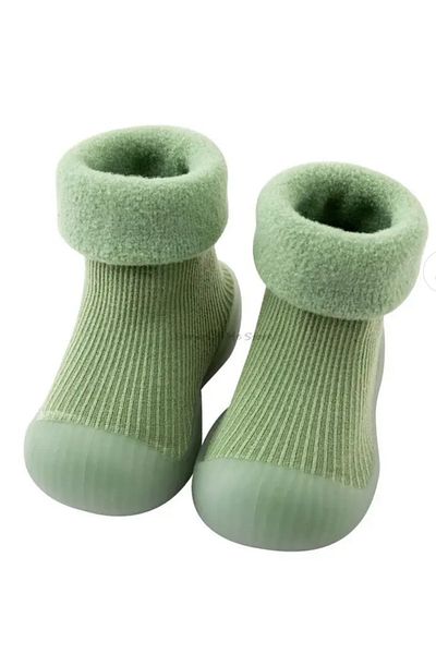 Petityu Non-Slip Winter Home Shoes - Sock Booties 22-23 (1-2 Years) Green