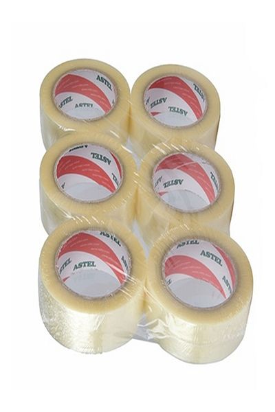 BANT EVİ Astel Duct Tape 6 Pieces 45x100 Transparent Duct Tape Hotmelt 6 Pack