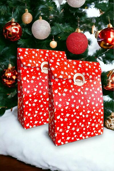 İstisna 2 Pieces of Special Design New Year's Day Valentine's Day Themed Gift Package Paper Bag with Sticker Gift