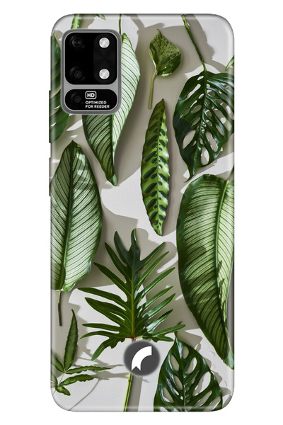 Reeder S19 Max Uyumlu Kılıf Silikon Desenli Resimli Kapak 4D Yeşil Yapraklar