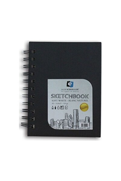 Alex Schoeller Sert Kapak Spiralli Sketchbook A5 100 Gr. 60 Yp.