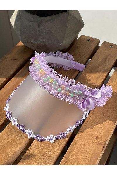 SUBU TASARIM Pearl Visor Hat Purple SBT1742