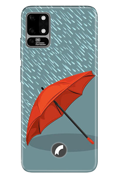 Reeder S19 Max Uyumlu Kılıf Silikon Desenli Resimli Kapak Kırmızı Şemsiye