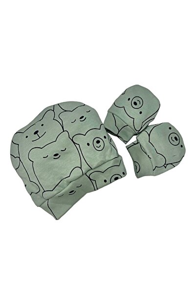 aden kids طقم قبعة وقفازات للأطفال حديثي الولادة