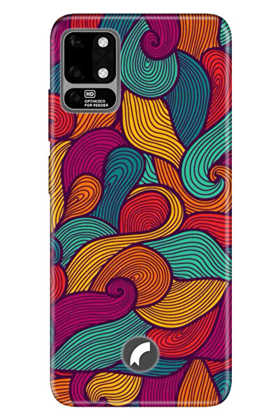 Reeder S19 Max Uyumlu Kılıf Silikon Desenli Resimli Kapak Renkli Dalga