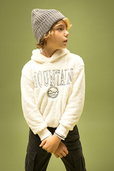 DeFacto Boy's Plush Hooded Oversize Sweatshirt - Welsoft B1734A823Wn