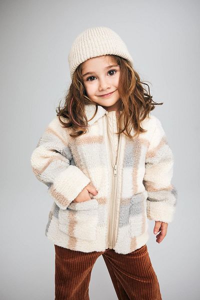 DeFacto Baby-Cardigan aus Welsoft-Plüsch mit Hemdkragen und Hemdkragen