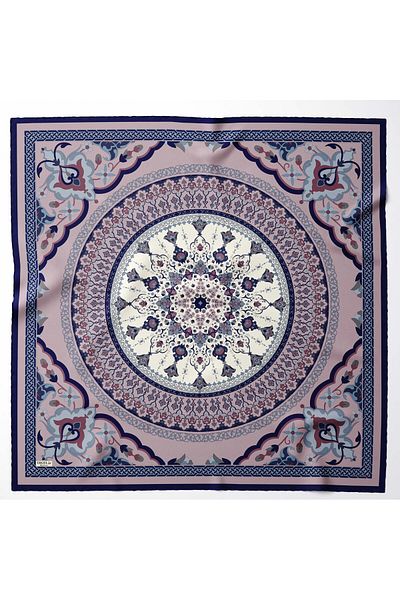hijabchi Eșarfă Sura Rayon Mătăsoasă Dimensiune Mare - Pudra - 120 X 120 Cm