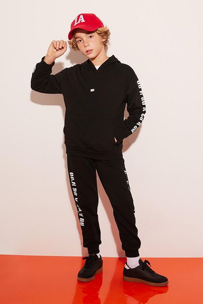 DeFacto Boy's Oversize Hooded Emblem Printed Sweatshirt - A6588A823Wn