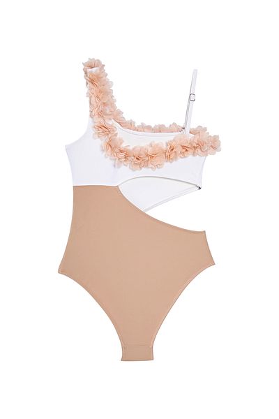 SHELLSEA Girl's One Shoulder Rose Swimsuit