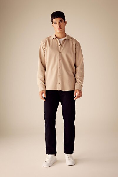 DeFacto Παντελόνι Jogger Fleece με κορδόνι μέσης ελαστικές τσέπες ίσιο πόδι A8036ax23au