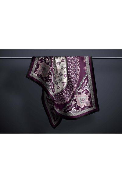 hijabchi Large Size Silky Sura Rayon Scarf - Plum - 120 X 120 cm