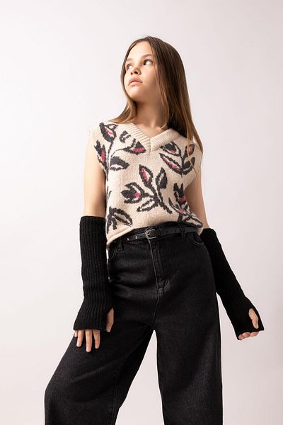 DeFacto Girl's Patterned Sweater A2895A823Wn