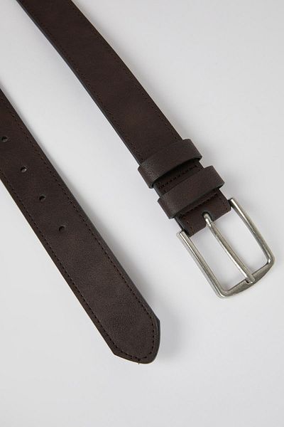 DeFacto Men's Rectangular Buckle Faux Leather