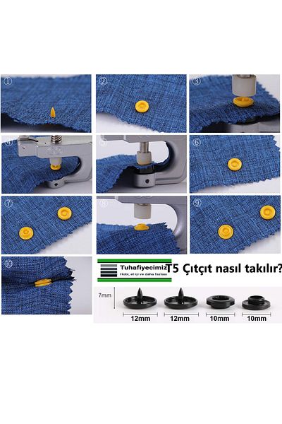 tuhafiyecimiz 360 pcs PLASTIC SNAPS and HAND PILLERS SET