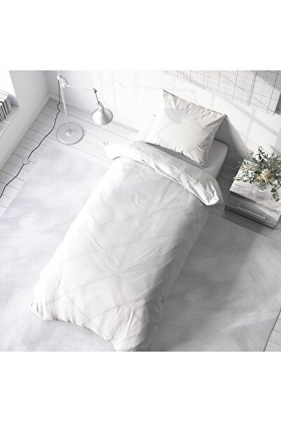 makiteks 100% βαμβακερό λευκό 160x220 50x70 Μονό παπλωματοθήκη και μαξιλαροθήκη