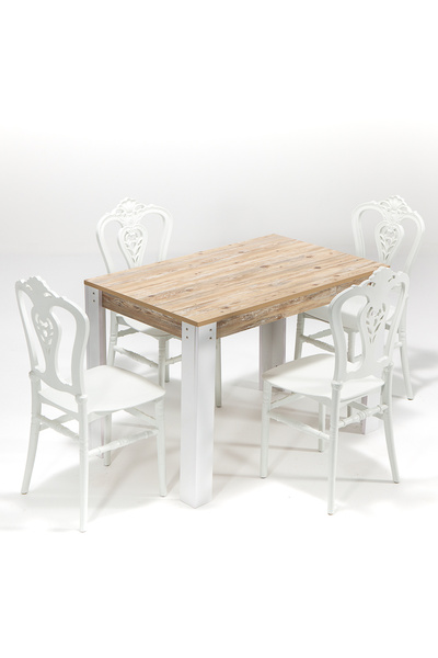 MOBETTO Grande / Carisma Mutfak Masa Takımı 4 Sandalye 1 Masa - Beyaz