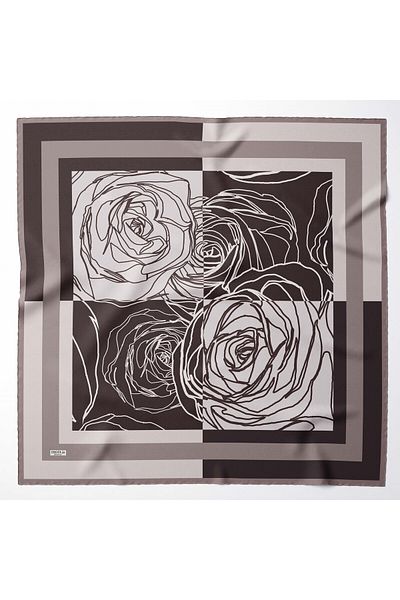 hijabchi Μεγάλο μεταξένιο κασκόλ Sura Rayon - Mink - 120 X 120 cm