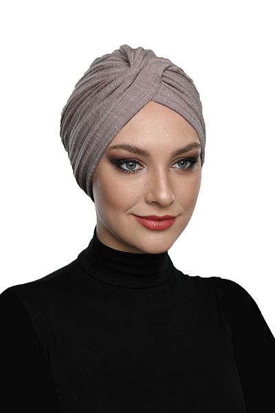 fidan bone Cross Combed Cotton Lined Violet Finished Turban Hijab Pool Cap