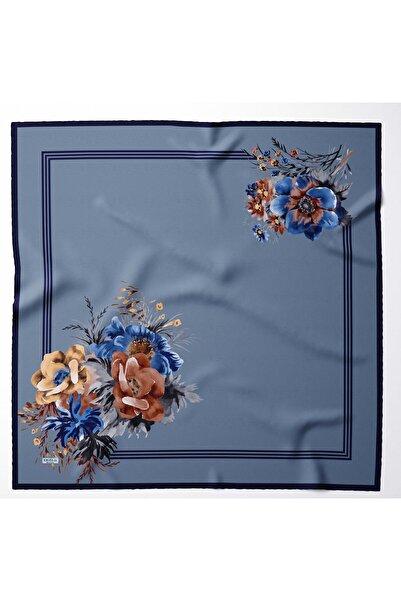 hijabchi Eșarfă Sura Rayon Mătăsoasă Dimensiune Mare - Indigo - 120 X 120 Cm