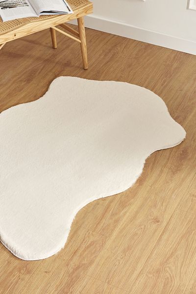 Kaşmir Halı Kasmir Rugs 7/24 Premium Faux Fur Rug, 70cmx100cm, White