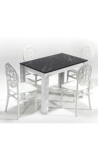MOBETTO Mirage / Venüs Mutfak Masa Takımı 4 Sandalye 1 Masa - Beyaz
