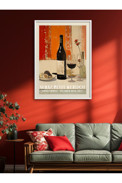 HOMEPACK Tekli Çerçeveli ŞarapTablo Modern Art Poster Tablo TK/193