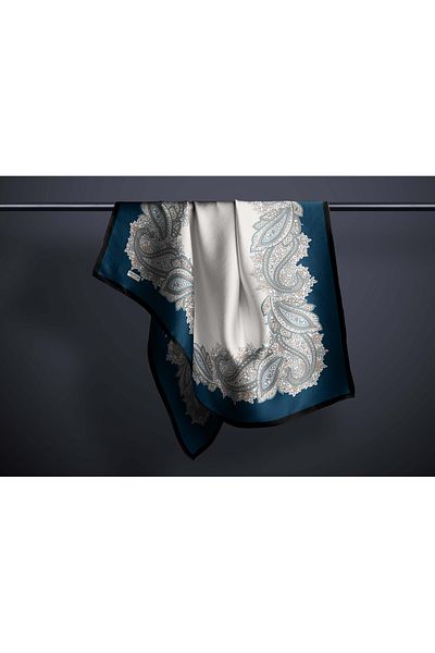 hijabchi Eșarfă Sura Rayon Mătăsoasă Dimensiune Mare - Albastru Petrol - 120 X 120 Cm