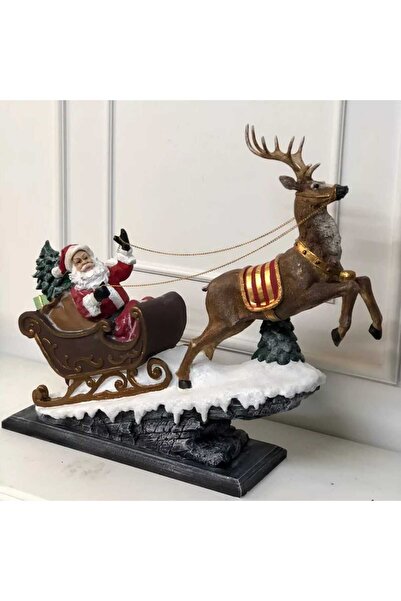 Dekoromi Yılbaşı Noel Baba Heykeli Kızaklı (54 x 50 cm)