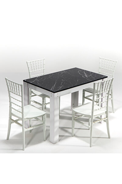 MOBETTO Mirage / Soho Mutfak Masa Takımı 4 Sandalye 1 Masa - Beyaz