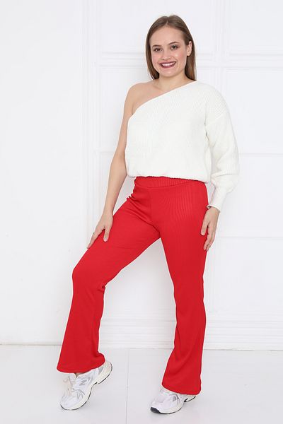 FAMES PİJAMA Flared Thick Camisole Women's Trousers & Sweatpants | Daily Bottom Wear