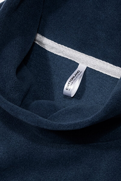 Cottonland Women's NATALIE Lace Collar Fleece Fleece Sweatshirt DARK BLUE