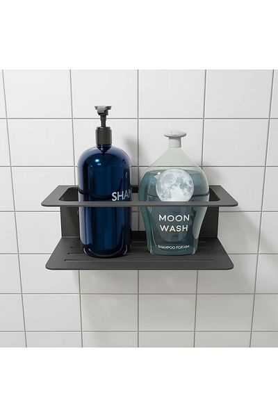 AJU Suport pentru șampon Suport pentru săpun, Organizator minimalist pentru baie, Raft metalic pentru duș, Organizator pentru baie