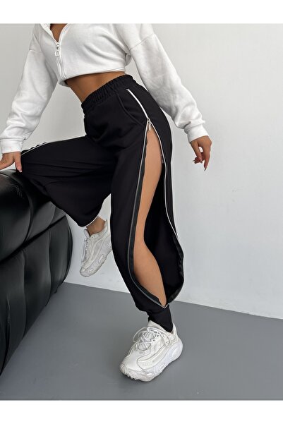 Fiori Trousers Tracksuit with Side Zipper Detail