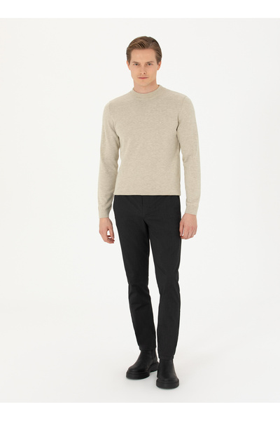 Cacharel Normal Bel Normal Paça Slim Fit Siyah Erkek Pantolon GISSE