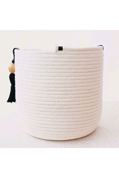 karelim home منظم حبل الجوت إكرو - 25x23 سلة زخرفية متعددة الأغراض