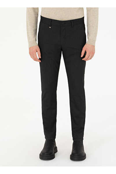 Cacharel Normal Bel Normal Paça Slim Fit Siyah Erkek Pantolon GISSE