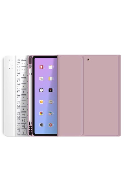 TEKNETSTORE Ipad 8. ve 9. Nesil 2020 /2021 10.2 Inç Tablet Uyumlu Bluetooth Klavyeli Kılıf (Türkçe Klavye)